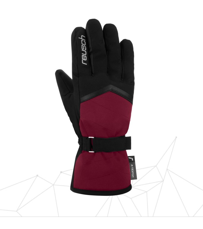 Γάντια SKI Reusch Moni R-TEX® XT black/beet red